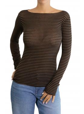 Maglia misto cashmere a righe 
